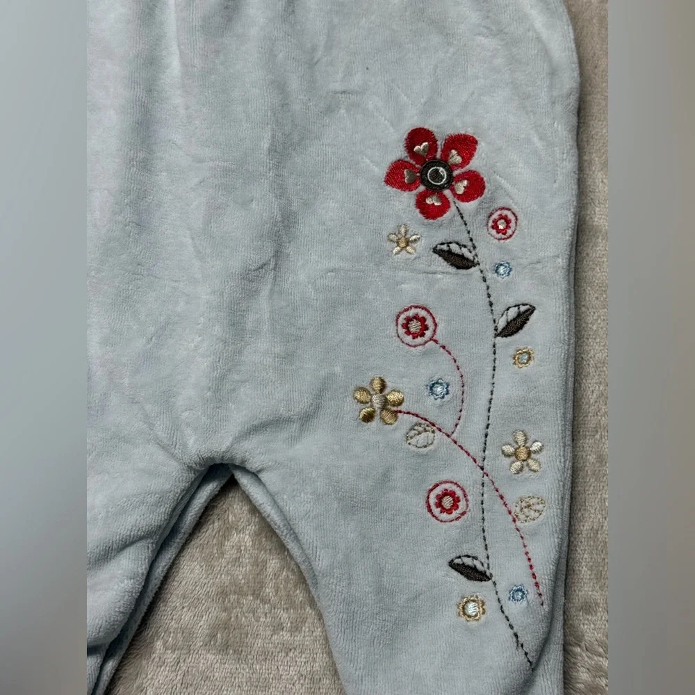 Baby Girl Embroidered Floral Jumpsuit | 0-3M